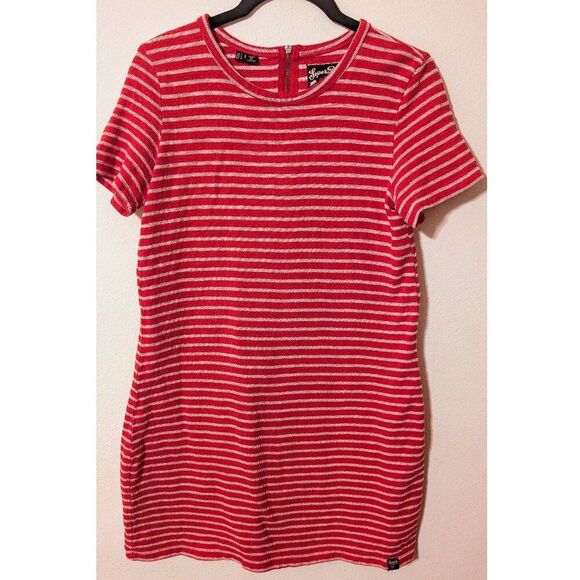 NWOT Superdry Edison Ottoman Sweater Shirt Dress XS Size 4 Red White Striped - Picture 6 of 7